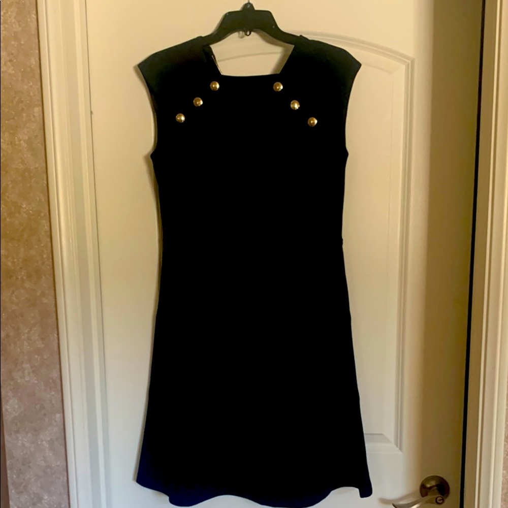 Elegant Black Dress with Gold Accents